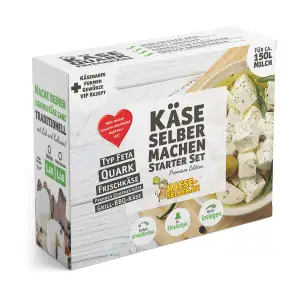 Käse selber machen Starter Set -Premium Edition- inkl. Rezeptmagazin und Videoan