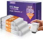 Innsky 9er Set Vakuumbeutel Kleidung mit kabelloser USB-C Vakuumpumpe – 3 Größen (40x50/47x60/54x70cm), Wiederverwendbare Vakuumierbeutel für Reise & platzsparende Kleideraufbewahrun