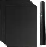 6 Stück Backfolie Wiederverwendbar, 40 x 33 cm, Dauerbackmatte Silikon, Backpapier Wiederverwendbar, Backmatte Silikon Backofen, Ideal für Kekse, Brot, Pizza, BPA- und PFOA-frei, Schwarz