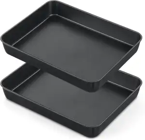 Onader Antihaft Backblech, Edelstahl Auflaufform Backform 2er Set, Tiefes Ofenbl