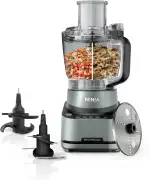 Ninja PrecisionPro 2,1 l Küchenmaschine, 4 Voreinstellungen und manuelle Einstellungen, Pizza- und Brotteig zubereiten, Gemüse schneiden und mehr, spülmaschinengeeignete Teile, Schwarz BZ651EU