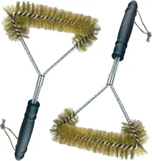 Gentpovth 2 Stücke 12 zoll/30.5 cm Grillbürste, mit Messingborsten aus, Dreiecki