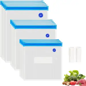 O2frepak 15 wiederverwendbare BPA-freie Sous Vide Vakuumierbeutel in verschiedenen Größen, passend für jede Sous Vide Maschineus