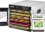 COSORI Dörrautomat edelstahl, Food Dehydrator mit 50 Rezepte, inkl. 6 Edelstahl-Dörrtabletts, 3 Dörrgitter, 3 Dörrmatte, große Fläche 0,6 m², 48 Std. Zeitschaltuhr, LED-Display (35°-75°C) und 650W