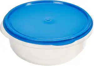 axentia Teigschüssel mit Plopp-Deckel - Hefeteigschüssel rund - Schüssel transparent - Salatschüssel groß - Plastikschüssel 6 Liter - Kunststoffschüssel flach & verschließbar, spülmaschinenfest