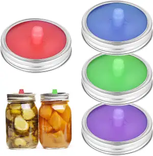 Silikon Einmachglas Groß Deckel,4er set Fermentationsdeckel Lebensmittelqualität wasserlose Mason Jar Deckel Silikon Fermentations Zubehör für Kimchi, Gurken, Fermentierte Probiotische Lebensmittel