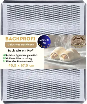 PREMIUM LOCHBLECH – Gelochtes Backblech für knuspriges Backen wie beim Profi (45,5 x 37,5 cm)