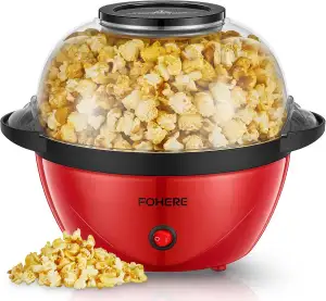 FOHERE Popcornmaschine, 3.5L Popcorn Maker für Zuhause, Elektrische Rühr Popcorn