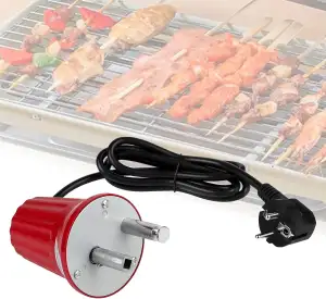 EXLECO Grillmotor Elektromotor Grill Barbecue Rotisserie-Motor ABS DC 220V-240V Regelbar Outdoor BBQ Grill Motor Drehmotor für Rotisserie Spieß Elektrischer Grill, für Grillgeräte im zypriotischen Rot