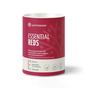Essential Reds Pulver 360g | Superfood aus roten Beeren und Gemüse | rote Beeren, Antioxidantien, essentielle Aminosäuren und Vitalstoffe | für 60 Tage | Achterhof