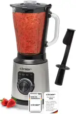 Cloer 6958 Standmixer mit 1,5 l Glasbehälter und 6-flügligem Messer, Mixer mit Smoothie-, Ice-Crush-, Auto-Clean-Programmen & Puls-Funktion, stufenlos einstellbare Geschwindigkeit, 1200 W