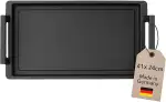 Lieblingspfanne Teppanyaki Grillplatte 41x24 cm I mit Seitengriffen I glatte antihaftbeschichtete Plancha aus Aluminium Guss für alle Herdarten inkl. Induktion & Backofen