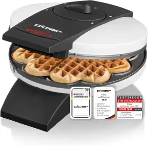 Cloer 1621 Waffeleisen für klassische Herzwaffeln, 930 W, Waffelgröße 15,5 cm, s