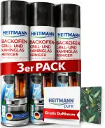HEITMANN Backofen-, Grill- und Kaminglas Reiniger | Kraftvolle Reinigung für hartnäckige Verschmu...