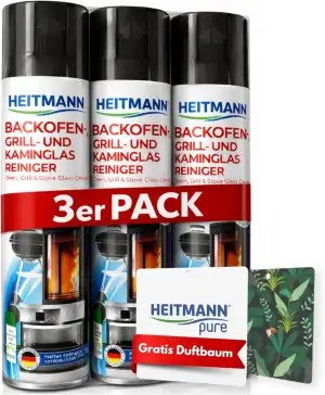 HEITMANN Backofen-, Grill- und Kaminglas Reiniger | Kraftvolle Reinigung für har