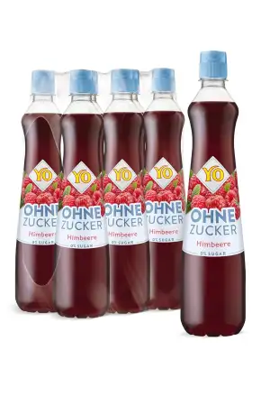 YO Sirup Himbeere (6 x 700 ml) – ohne Zucker, nur 2 Kalorien in 100 ml Fertigget