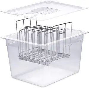 Väeske Sous-Vide Behälter mit Deckel und Gestell – Passend für die Meisten Sous-