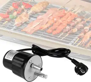 EXLECO Grillmotor Elektromotor Grill Barbecue Rotator Motor ABS DC 220V-240V Regelbar Outdoor BBQ Grill Motor Drehmotor für Rotisserie Elektrischer Grill, für Grillgeräte im zypriotischen Schwarz
