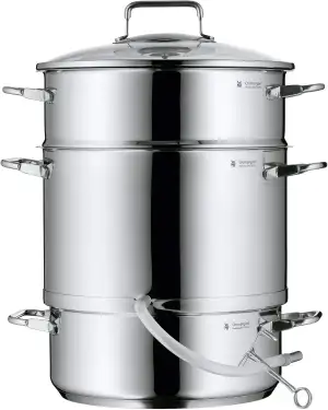 WMF Entsafter Dampfentsafter Induktion 7l, Fruchtentsafter mit Glasdeckel 25 cm,