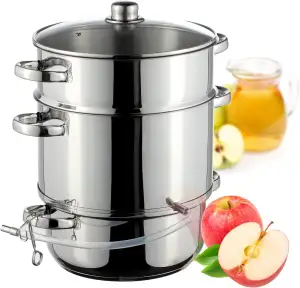 KADAX Dampfentsafter 8L, Fruchtentsafter aus Edelstahl mit Glasdeckel, Spülmasch