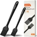 2 Stück Backpinsel Silikon, BPA-frei Küchenpinsel für Auftragen von Ölen, Saucen und Marinaden, f...