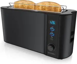 Arendo - Toaster Langschlitz 2 Scheiben - Defrost Funktion - 1000 W - Doppelwand