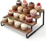 Tortenständer aus Holz für 16 Cupcakes, 4 Etagen Cupcake Ständer Stufenregal für Desserts, Donuts, Kekse, Macarons, Serviergestell Etagere für Hochzeit Geburtstag Mottoparty