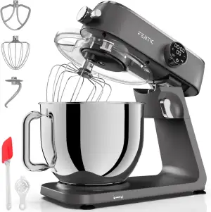 Küchenmaschine 1800W, 7L Edelstahl Rührschüssel, Knetmaschine mit Aluminiumgehäu