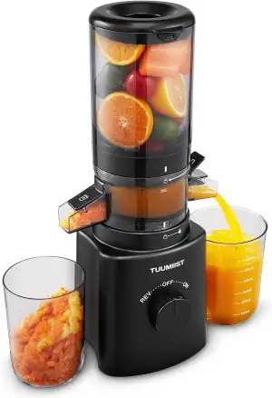 TUUMIIST Entsafter‚ Slow Juicer mit 120mm Extra Großem Einfüllschacht, Entsafter