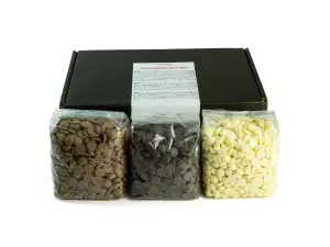 CHOCO SECRETS - Trio - 3 x 200g belgische Vollmilch, dunkle Zartbitter, Weiß, Schokolade für schokobrunnen - Schokofondue Schokolade - Kuvertüre für Schokoladenbrunnen - Ganache, Choco Drops