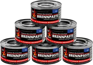 6x Eversmoke Sicherheits Premium Bio Brennpaste Brenngel Chafing Dish Speisenwärmer (6 Dosen je 200g)