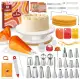 Torten Zubehör Set (61-teilig) – Drehbare Tortenplatte mit Edelstahl Spritztüllen, Spritzbeutel, ...