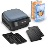 Tefal Snack Collection Sandwich- und Waffeleisen, 700 W, 2 mitgelieferte abnehmbare Plattensets, Antihaftbeschichtung, platzsparend, inkl. Rezeptbücher, Schwarz/Blau, SW8674F0