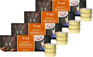 TILL Sicherheits-Brennpaste 4X 3er-Set à 80 g (12 Stück)