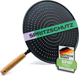 Netrox - Spritzschutz Pfannen aus Silikon - hitzebeständig, lebensmittelfreundlich, BPA frei - für Pfanne bis 30cm - Spritzschutzsieb, Silikondeckel, Spritzschutzdeckel zum Braten, Splash Guard