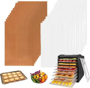 Dörrfolie für Dörrautomat 27x17cm, 12 Stück Antihaft Silikon Dehydrator Blätter 