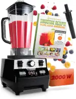 Nutrilovers Hochleistungsmixer NUTRI-BLENDER MAX Standmixer 2000W Hochleistung Smoothie-Maker Profi Mixer Blender - 2L Tritan, BPA-FREI, 9 Stufen, Digital-Timer Inkl. Smoothie Rezeptbuch
