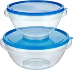 Kigima Schüssel mit Deckel Set 4,5L-7L Blau – Vielseitiges Schüsselset aus robustem Plastik BPA-F...