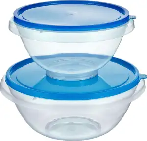 Kigima Schüssel mit Deckel Set 4,5L-7L Blau – Vielseitiges Schüsselset aus robus