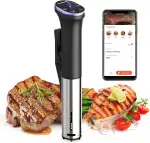 Sous Vide Garer Stick 1400W, Sous Vide Stick mit LCD Touchdisplay, Wifi Präzisionskocher Präziser, IPX7 Wasserdicht, 360° Präzisionskochtopf Immersion Zirkulation mit Timer