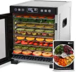 Balter Dörrautomat Edelstahl, Dörrgerät mit 10 Einlegefächern, BPA-frei, 700W, 8400 cm² Dörrfläche, 35°- 75 °C, Timer bis 48 Std, Dehydrator, Obsttrockner Dörrapparat Warmhaltefunktion, Rezeptbuch