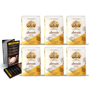 Caputo - DELICRET - 6x 1kg Caputo Semola di Grano Duro Rimacinata | Hartweizengrieß fein für die perfekte Pasta und Pizza