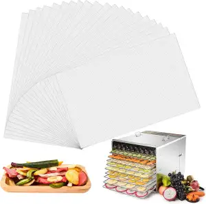 20 Stück Dörrfolie für Dörrautomat 27x17cm Silikon Antihaft Dehydrator Blätter Wiederverwendbar F...