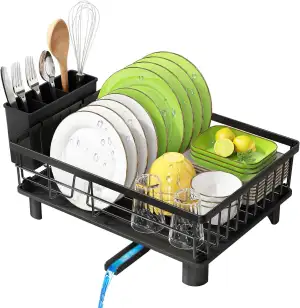 MAJALiS Abtropfgestell Geschirr mit Abtropfschale, Edelstahl Geschirrabtropfgest