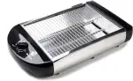 Family Care Flachtoaster - Toaster Schwarz - Toaster Edelstahl - 600W, 6 Temperaturstufen, Heraus...