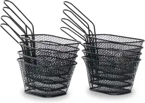 Tola Mini Edelstahl Frittierkörbe, Pommeskörbe | 2, 4, 8 STK. | Top-Qualitäts Po