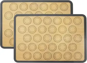 HOTUT Backmatte für Macarons,2 Stück Antihafte Backmatte Silikon 42x29.5cm,BPA F