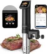 KitchenBoss Sous Vide Garer Stick WLAN: G330 Wifi Präzisionskocher Präziser Temperatureinstellung bis 90°C IPX7 Wasserdicht TFT Touch-Display Immersion Tauchzikulator 360° Zirkulation mit Timer