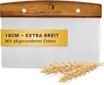 BREADLYST® Premium Teigkarte Groß, Teigschneider aus Edelstahl 18 cm mit Holzgriff – Ideales Backzubehör für Brot, Pizza und Grill – Robuster Teigtrenner und Teigschaber für Hobbybäcker und Profis