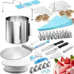 4smile Torten-Zubehör-Set 144 Teile - Tortenring verstellbar hoch 15 cm + Tortenschneider + Torte...